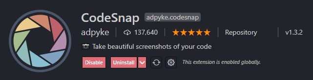 CodeSnap vscode extension