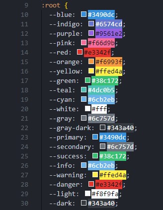 ตัวอย่าง Color Highlight vscode extension